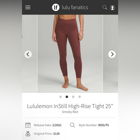 Lululemon InStill High-Rise Tight 25” in Smoky Red Women’s Size 16 - Picture 1 of 4